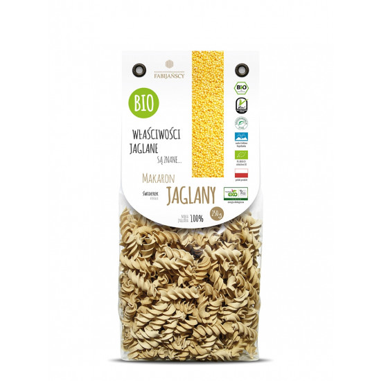 FABIJAŃSCY Makaron jaglany z prosa (świderki) 100% BIO 250g FABIJAŃSCY Makaron jaglany z prosa (świderki) 100% BIO 250g
