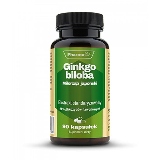 PHARMOVIT Ginkgo biloba ekstrakt standaryzowany 90 kaps PHARMOVIT Ginkgo biloba ekstrakt standaryzowany 90 kaps