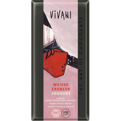 VIVANI Czekolada biała truskawkowo - jogurtowa BIO 80g VIVANI Czekolada biała truskawkowo - jogurtowa BIO 80g
