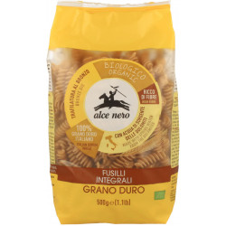 ALCE NERO Makaron razowy fusilli (semolina) BIO 500g