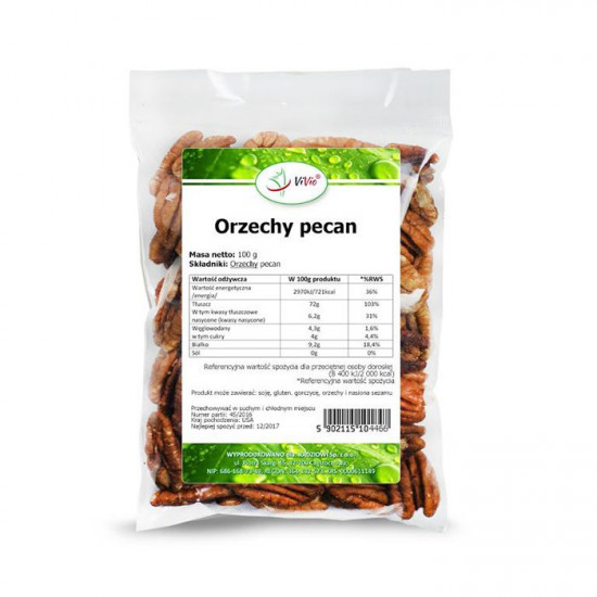 VIVIO Orzechy pecan łuskane 100g VIVIO Orzechy pecan łuskane 100g