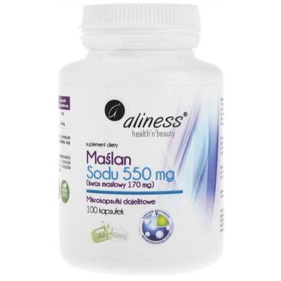 ALINESS Maślan Sodu 550mg 100 kaps. ALINESS Maślan Sodu 550mg 100 kaps.