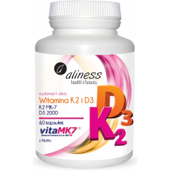 ALINESS Witamina K2 i D3 100mcg 60 kaps. ALINESS Witamina K2 i D3 100mcg 60 kaps.