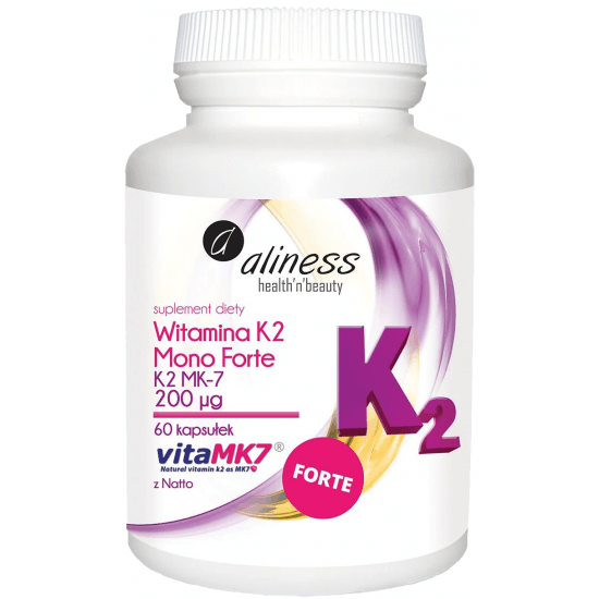 ALINESS Witamina K2 Mono Forte MK-7 200mcg 60 kaps. ALINESS Witamina K2 Mono Forte MK-7 200mcg 60 kaps.