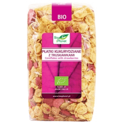 BIO PLANET Płatki kukurydziane z truskawkami BIO 250g BIO PLANET Płatki kukurydziane z truskawkami BIO 250g