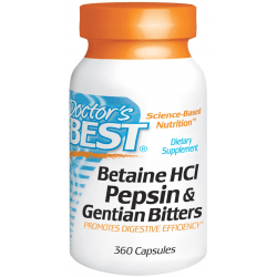 DOCTOR'S BEST Betaine HCL Pepsin & Gentian Bitters 360 kaps. DOCTOR'S BEST Betaine HCL Pepsin & Gentian Bitters 360 kaps.