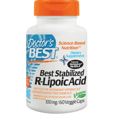 DOCTOR'S BEST Stabilized R-Lipoic Acid 100mg 60 kaps.