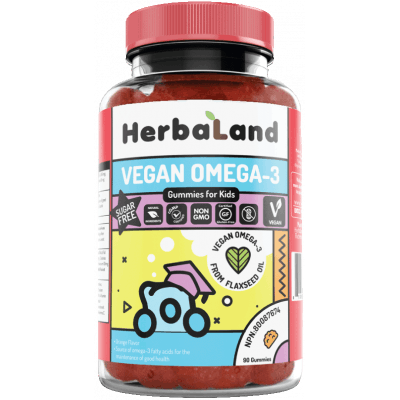 HERBALAND Vegan Omega-3 Gummies for Kids (Sugar-Free) 90 żelek