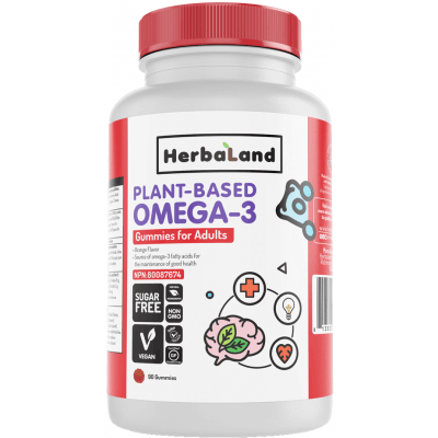 HERBALAND Vegan Omega-3 Gummies for Adults (Sugar-Free) 90 żelek