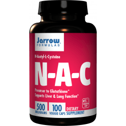 JARROW N-A-C (N-Acetyl-L-Cysteine) 500mg 100 kaps. JARROW N-A-C (N-Acetyl-L-Cysteine) 500mg 100 kaps.