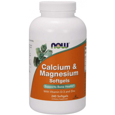 NOW FOODS Calcium & Magnesium Softgels 240 kaps.