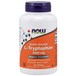 NOW FOODS L-Tryptophan Double Strength 1000 mg 60 tab. NOW FOODS L-Tryptophan Double Strength 1000 mg 60 tab.