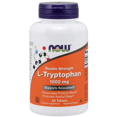 NOW FOODS L-Tryptophan Double Strength 1000 mg 60 tab.