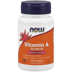 NOW FOODS Vitamin A 25,000 IU 100 kaps. NOW FOODS Vitamin A 25,000 IU 100 kaps.