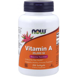 NOW FOODS Vitamin A 25,000 IU 250 kaps. NOW FOODS Vitamin A 25,000 IU 250 kaps.