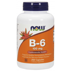 NOW FOODS Vitamin B-6 100mg 250 kaps. NOW FOODS Vitamin B-6 100mg 250 kaps.