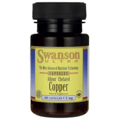 SWANSON Albion Chelated Copper 2mg 60 kaps.