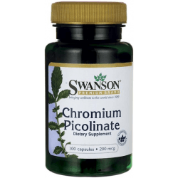 SWANSON Chromium Picolinate 200mcg 100 kaps. SWANSON Chromium Picolinate 200mcg 100 kaps.