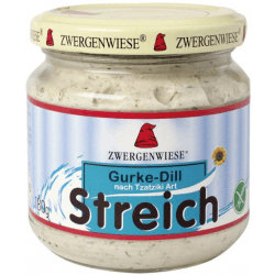 ZWERGENWIESE Pasta słonecznikowa z ogórkiem i koperkiem tzatziki BIO bezglutenowa 180g ZWERGENWIESE Pasta słonecznikowa z ogórkiem i koperkiem tzatziki BIO bezglutenowa 180g